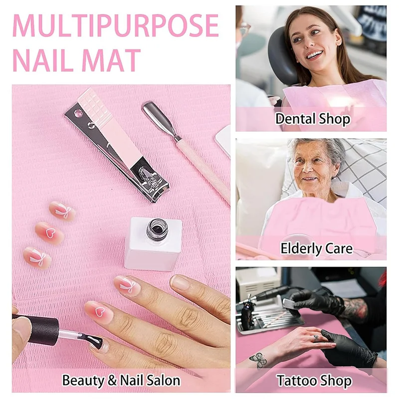 ABVA-125Pcs Disposable Nail Mats Foldable Nail Paper Towels For Salon Manicure Tattoo