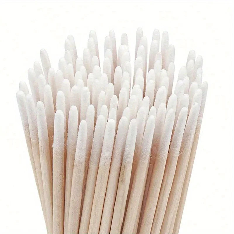 100-500Pcs Nails Wood Cotton Swab Clean Sticks Bud Tip Wooden Cotton Head Manicure Detail Corrector Nail Polish Remover Art 2028